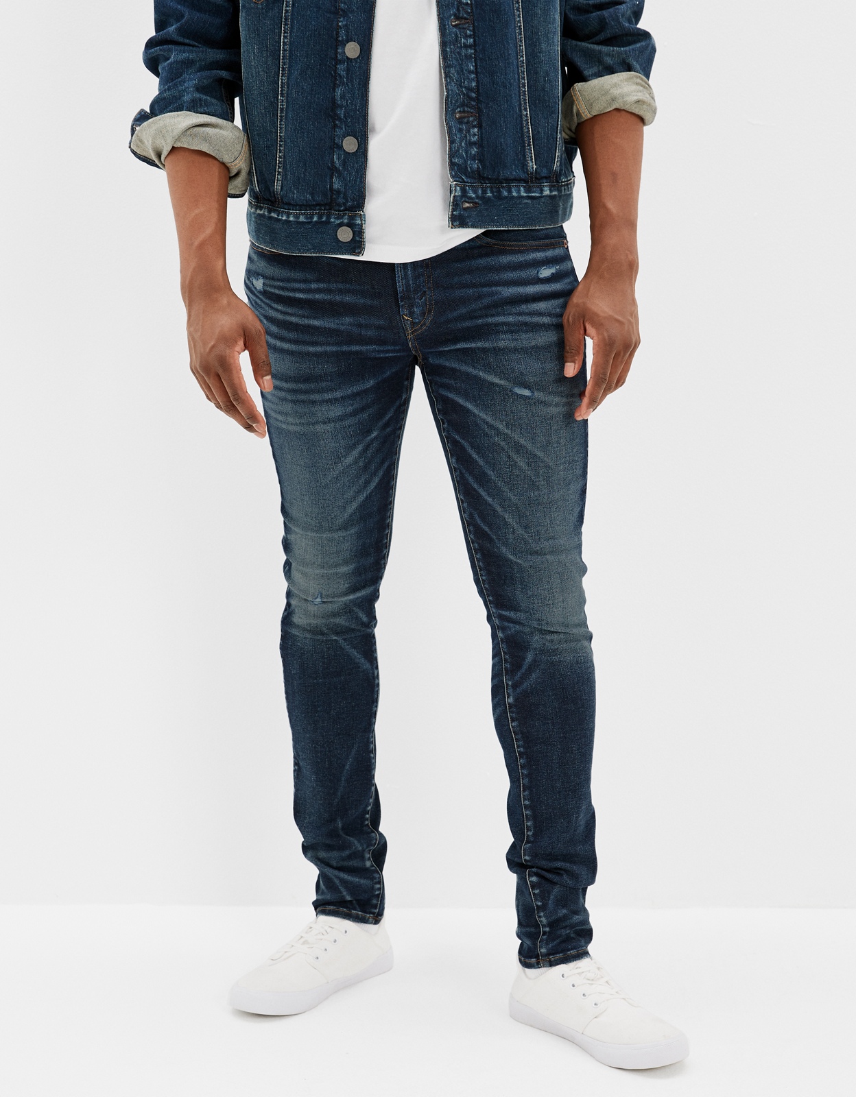 Shop AE AirFlex 360 Ripped Skinny Jean online | American Eagle ...