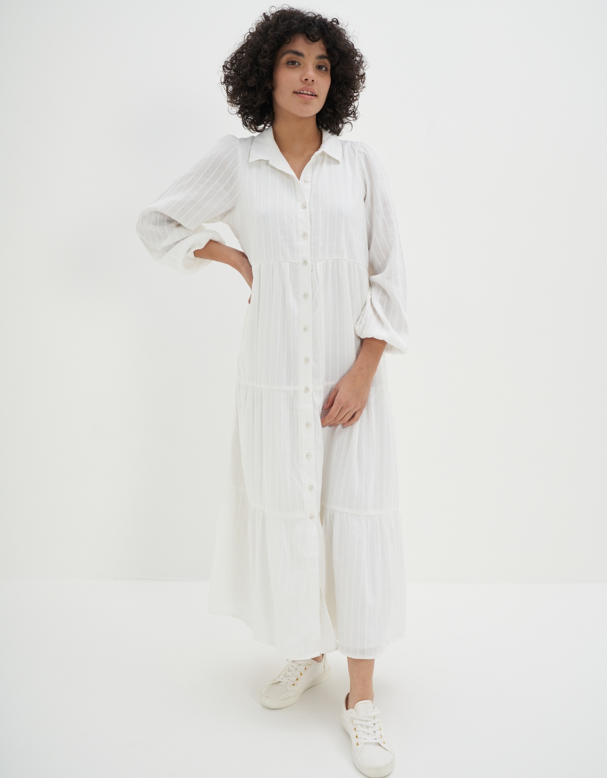 Shop AE Long-Sleeve Midi Shirt Dress online | American Eagle Outfitters KSA