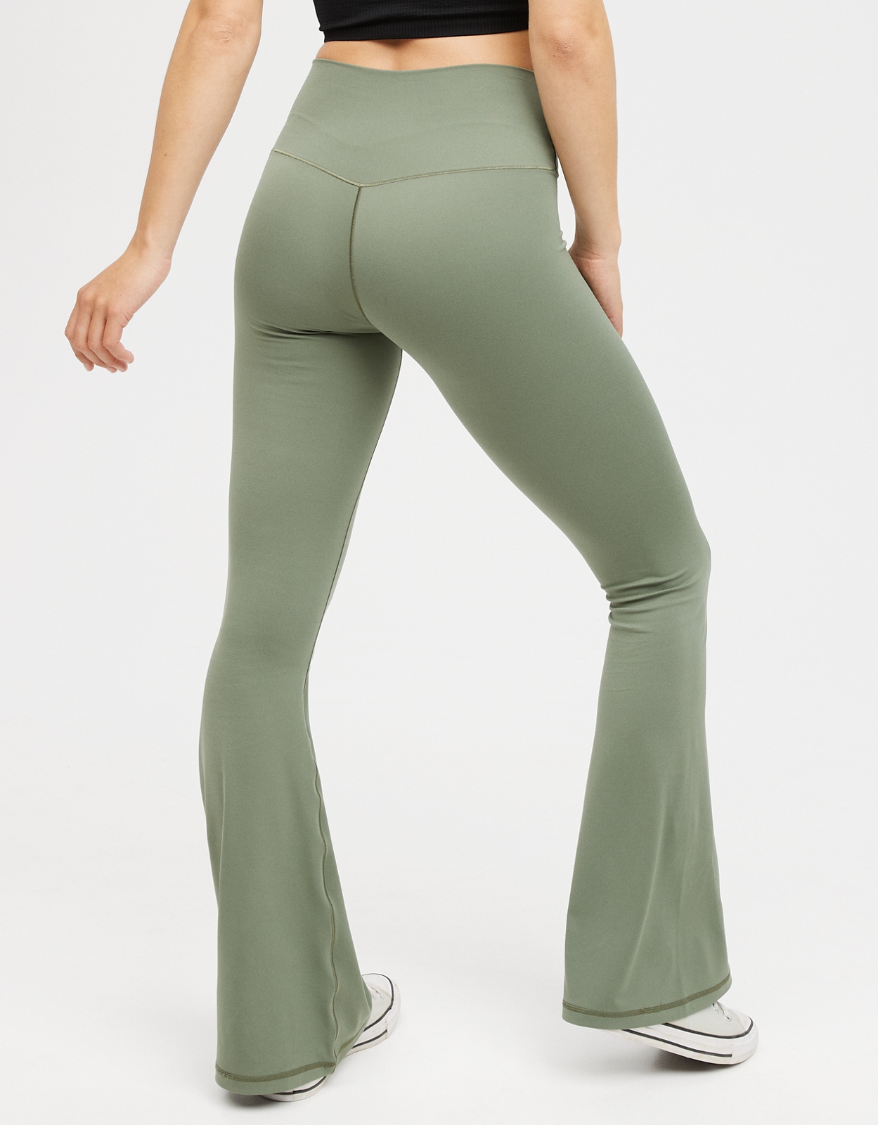 aerie, Pants & Jumpsuits, Aerie Cotton Fold Over High Waister Flare  Leggings