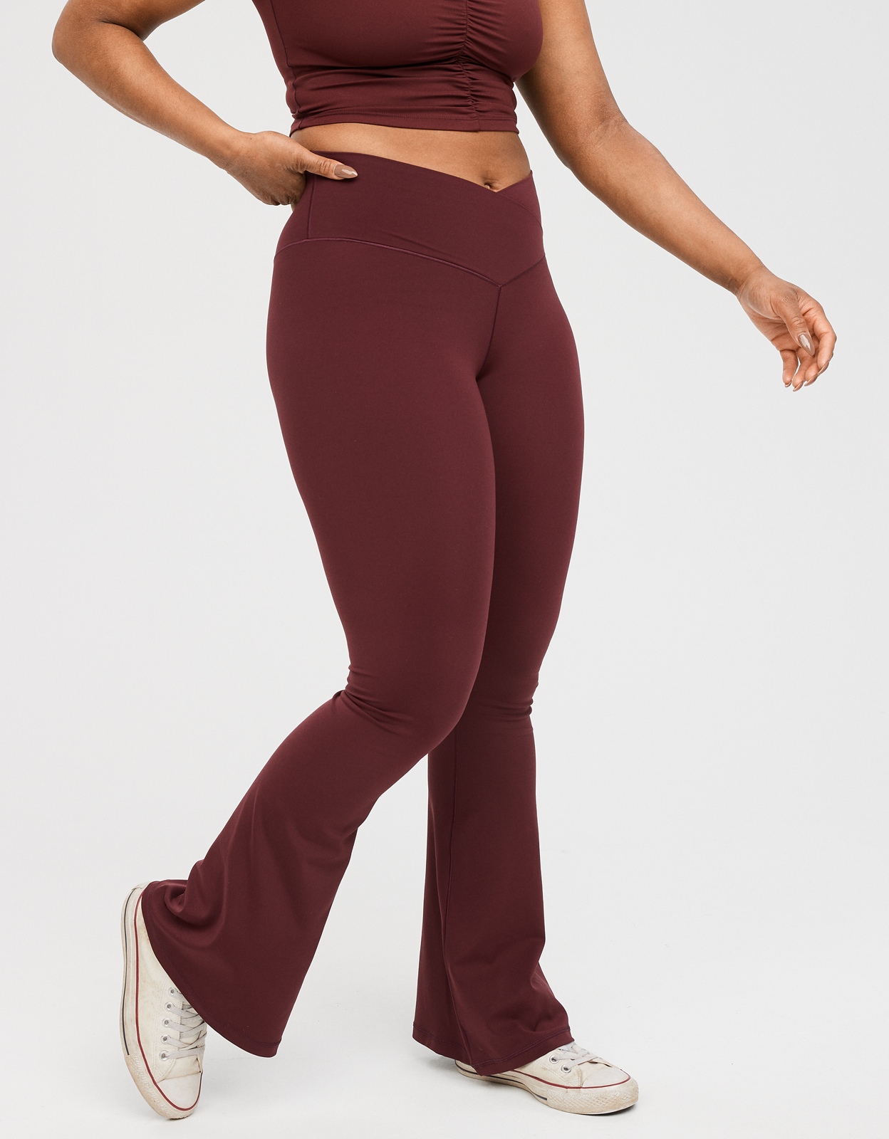 Shop OFFLINE By Aerie Real Me High Waisted Crossover Flare Legging