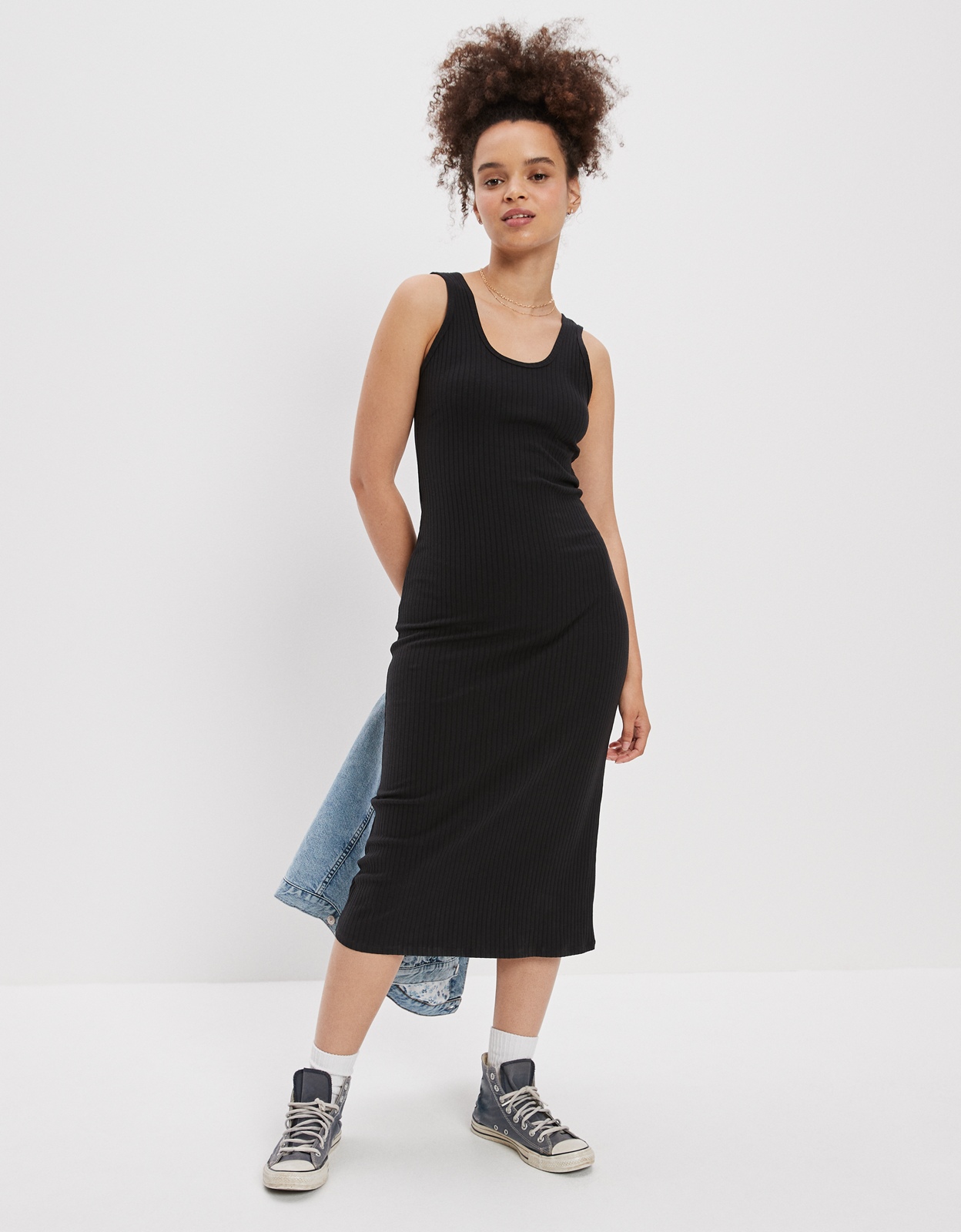 AE Ruched Halter Midi Dress