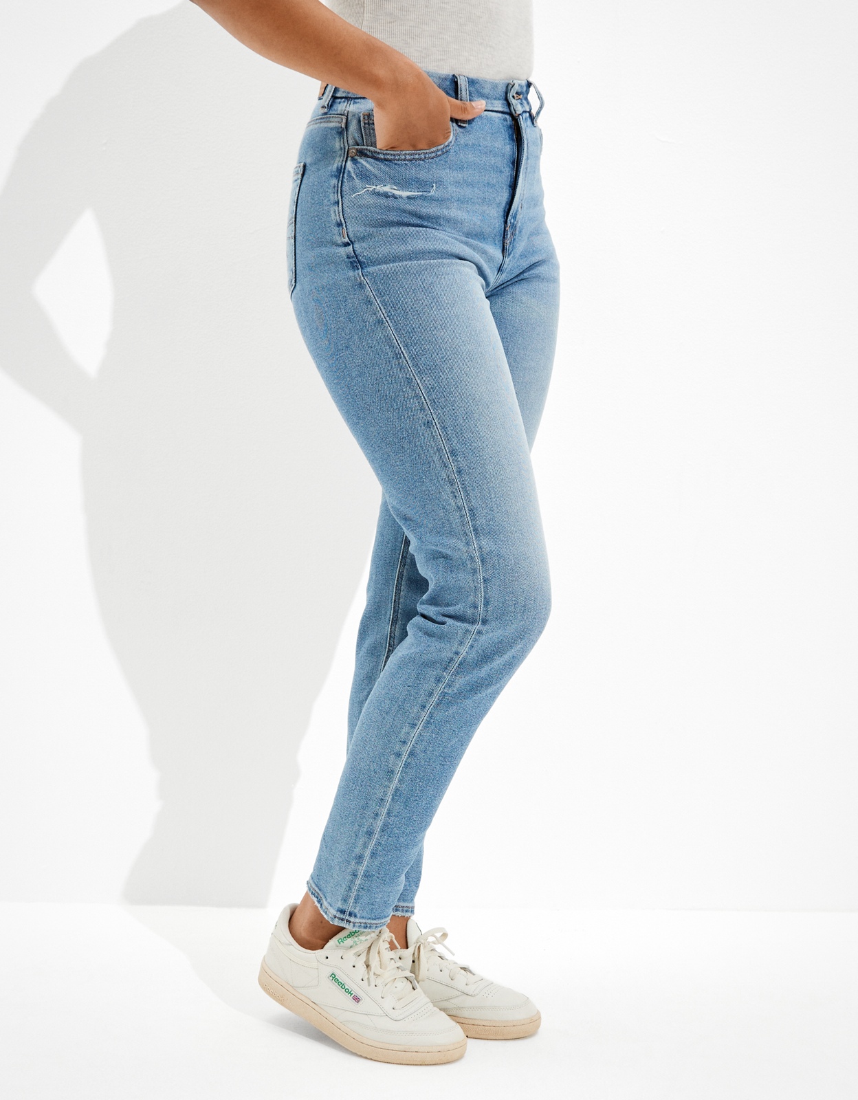 Shop AE Stretch Curvy Mom Jean online | American Eagle Outfitters