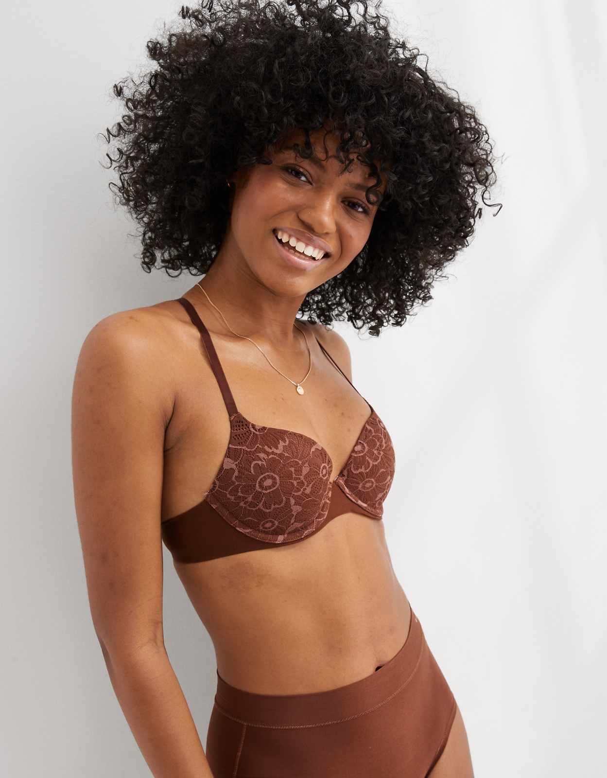 Shop Aerie Real Sunnie Blossom Lace Demi Bra online