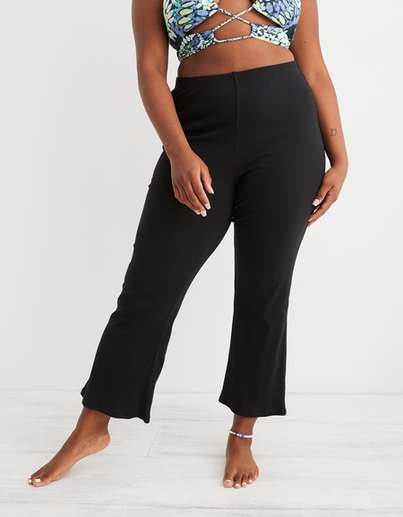 Shop Aerie High Waisted Cropped Kick Flare Pant online