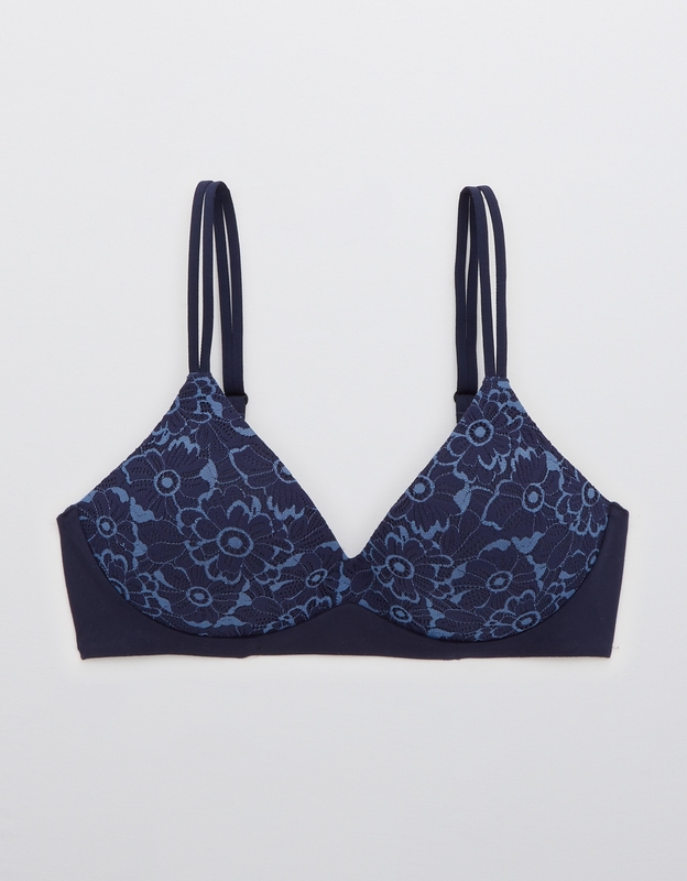 Shop Aerie Real Blossom Lace Wireless Push Up Bra online