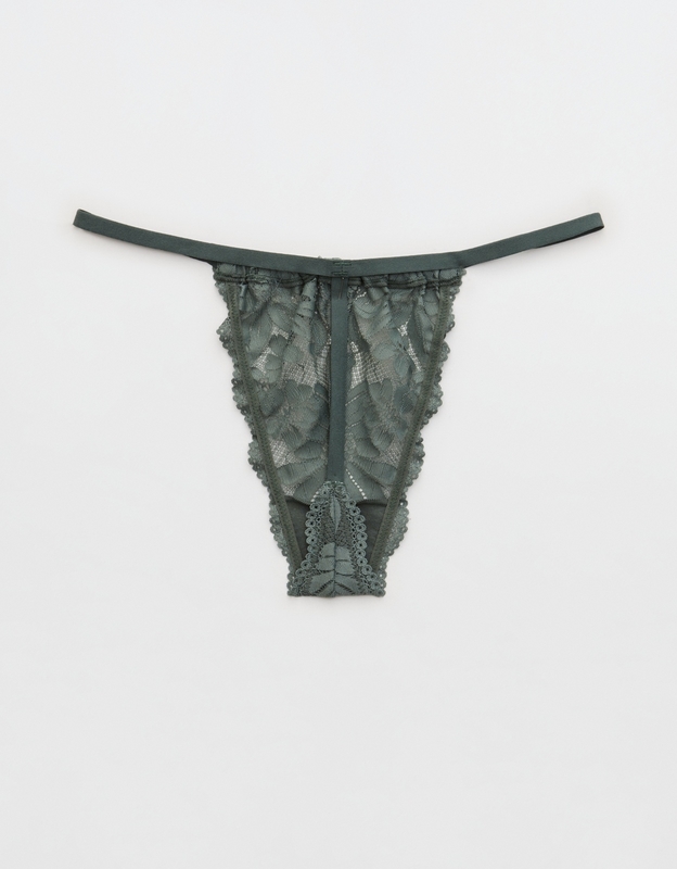 Shop Aerie Hibiscus Lace Ruched String Thong Underwear online